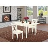 HomeStock 3-Piece Linen White Finish Solid Wood Top with Dropleaf Dining Table Set - 2 of 4