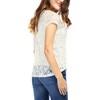 Allegra K Women's Curved Hem Sheer Short Sleeves Floral Lace Blouse - 4 of 4