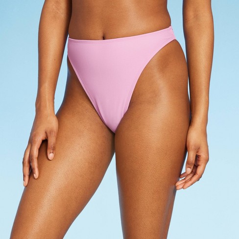 Women's Mid-waist Extra High Leg Cheeky Bikini Bottom - Wild Fable™ Light  Pink Xl : Target