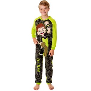 Ben 10 Boys' Cartoon Omnitrix Character Union Suit Footless Sleep Pajama Multicolored - 1 of 3