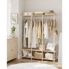 SONGMICS Clothes Rack, Iron and Wood Wardrobe Closet Organizer, Heavy Duty Garment Rack with Hanging Rods - image 3 of 4