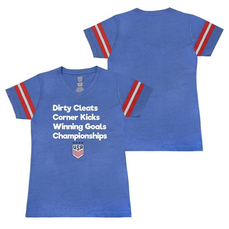 USA Soccer Girls' World Cup USWNT Dirty Cleats Champions T-Shirt, 3 of 4