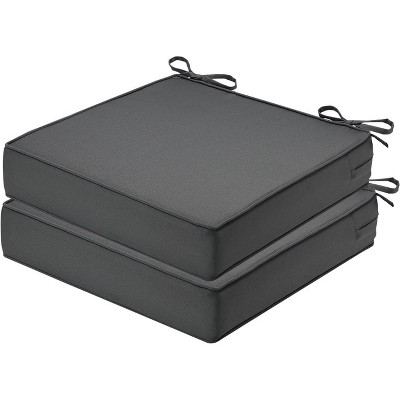 Set of 2 Waterproof Outdoor Chair Cushions, Durable Patio Seat Pads with Ties