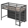 NicBex Twin Size Loft Bed Pine Bed Frame with 8 Open Storage Shelves, Ladder and Full Length Guardrail, No Box Spring Required, Gray - 3 of 4