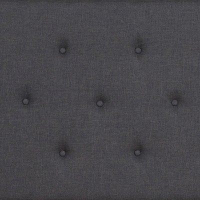 Modern Low-Profile Dark Gray Upholstered Full Bed with Tufted Headboard