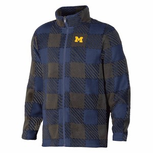 NCAA Michigan Wolverines Boys' Buffalo Checkered Fleece T-Shirt - 1 of 3