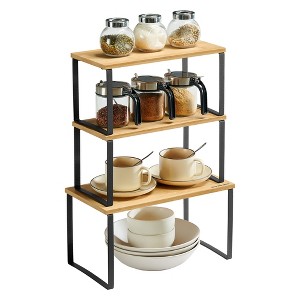 SONGMICS Cabinet Organizer Shelf, Set of 3 Kitchen Counter Shelves, Corner Shelves, Kitchen Storage - 1 of 4