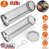 iMountek 2-Pack Portable BBQ Rolling Basket, 3.42"x11.61" Round Stainless Steel Grill Mesh with Removable Cover for Outdoor Camping - Silver - 4 of 4