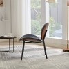 Mid-Century Modern Shell Lounge Chair with Curved Seat and Fabric/PU Leather Upholstery for Living Room or Bedroom-Cuddlewood - 3 of 4