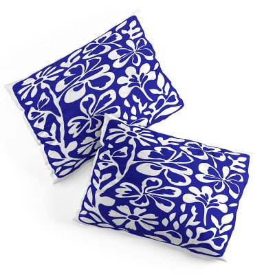 Deny Designs 3pc Full/Queen DorisciciArt Indigo Boho Floral Comforter and Pillow Sham Set Blue: Abstract Microfiber Bedding — фото 4