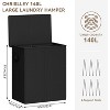 140L Laundry Hamper 2 Section, Double Laundry Basket with Lid, Large Dirty Clothes Hamper with Removable Liner Bags - 2 of 4
