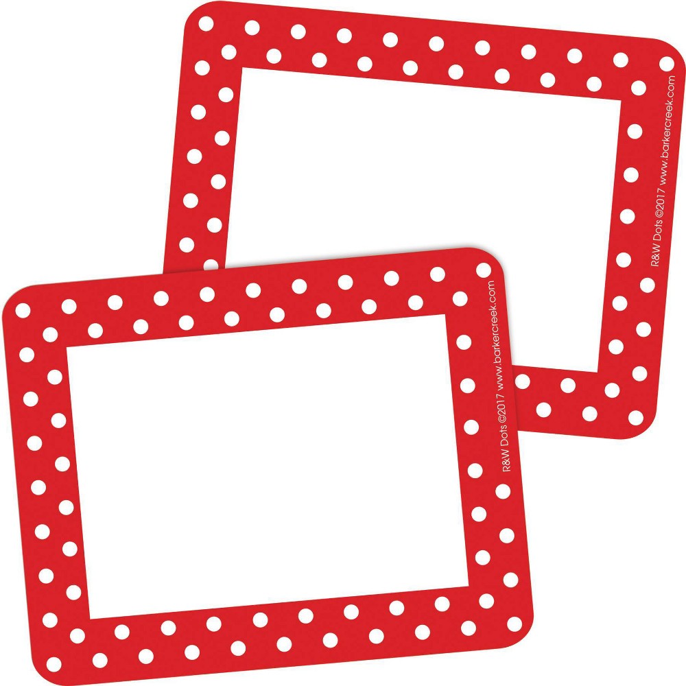 Photos - Educational Toy 2pk 45ea Red & White Dots Self-Adhesive Name Tag Labels - Versatile, Styli