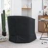 Vynxaria 27.36" Wide Swivel Accent Chair - Black - 4 of 4