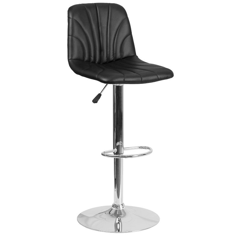 Flash Furniture Contemporary Vinyl Adjustable Height Barstool with Embellished Stitch Design and Chrome Base, 1 of 11