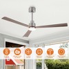 Parrot Uncle 52" Modern LED Ceiling Fan with Light and Remote 3 Blades - 2 of 4