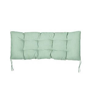 60" x 19" x 3" Sunbrella Canvas Tufted Outdoor Bench Cushion - Sorra Home - 1 of 3