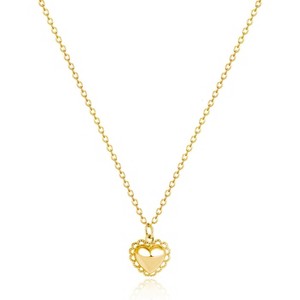Gold Silver Heart Pendant Necklace Dainty Choker Love Jewelry for Women - 1 of 4