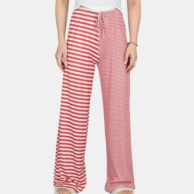 Anna-Kaci Lounge Women's Striped Drawstring Lounge Pants with Wide Leg and Soft Stretch Fabric