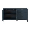 Modern Wave-Pattern Sideboard with Cabinets & Drawers, Acacia Wood Legs, Aluminum Handles, Functional Storage for Living Room - 4 of 4