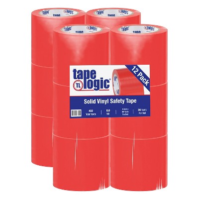 Tape Logic Solid Vinyl Safety Tape 6.0 Mil 4" x 36 yds. Red 12/Case T9436R