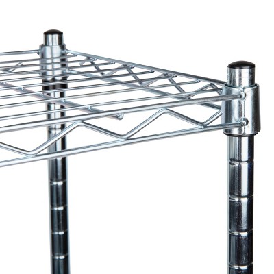 Industrial 4-Tier Chromed Steel Adjustable Shelving Unit, Silver