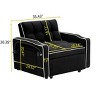 PAGED 35.4"Versatile Foldable Couch,Modern Velvet Pull-out Sofa Bed with Adjustable Back and USB Port,Modern Sofa for Living Room - 3 of 4