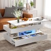 Multi-Functional Modern Lift-Top Coffee Table with Hidden Storage and Drawers,High-Gloss Center Table for Compact Living Spaces-Maison Boucle - 2 of 4