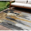 Black And Gold Abstract Washable Indoor Outdoor Area Rug - 2 of 4