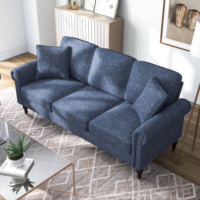 Evok Contemporary Chenille Upholstered Sofa - miBasics, 4 of 12