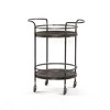 Moti Onyx Glen Solid Wood Bar Cart with Iron Frame in Gray - 2 of 4