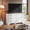 GALAXHERO 51.97'' Wide 6-Drawer Chest with Metal Handles, TV Stand for 60 Inch TV, Farmhouse Wood Dresser,Storage Unit for Bedroom & Hallway - 4 of 4