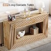 HDZNVF 59in Wood Console Table, Farmhouse Fluted Entryway Table with Storage, Long Sofa Table Behind Couch - 3 of 4