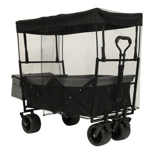 BEAFUP Collapsible Wagon with Canopy & Mosquito Net,480Lbs Foldable All-Terrain Cart for Camping,Shopping,Beach,Families & Outdoor Enthusiasts - 1 of 4
