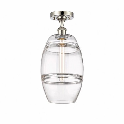 Vaz - 1 Light Semi-Flush Mount In Industrial Style-11.13 Inches Tall and 8 Inches Wide