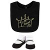 Yoga Sprout Baby Girl Cotton Bibs and Socks, Crown, One Size - 3 of 4