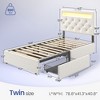 Greenstell Bed Frame with Adjustable Upholstered Headboard  and Storage 4 Drawers Charging Station & LED Lights Wood - 4 of 4
