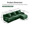 115" Modular Teddy Sectional Sofa with Curved Armrest & Deep Seat, 3 Seater Cloud Couch for Living Room, No Assembly-3irtyhousy - 4 of 4