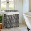 90L Laundry Hamper with Lid Laundry Clothes Hamper with 2 Removable Liner Bags Wicker Double Laundry Basket for Bathroom - 3 of 4