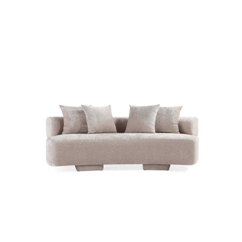 Manhattan Comfort 90.6" Verandah Modern Chenille Upholstered Sofa Cream
