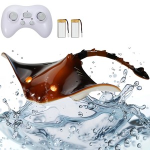 Remote Control Manta Ray Toy, 2.4GHz Swimming RC Sea Creature with Lights & Dual Batteries for Kids - 1 of 4