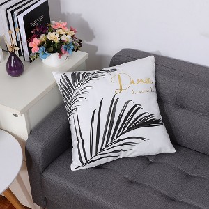 PiccoCasa Polyester Blend Soft Decorative Pillow Cover Black Grass 18" x 18" 1 Pc - 1 of 4