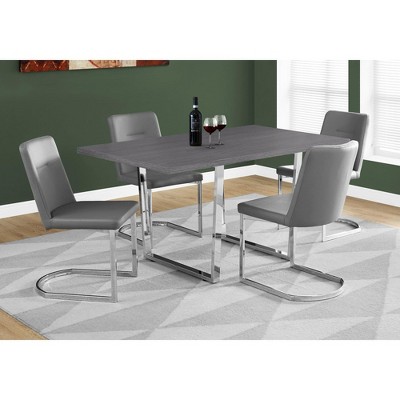 NicBex 60" Rectangular Dining Table with Chrome Metal Legs Modern Contemporary Dining Kitchen Table for Kitchen, Dining Room