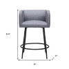 HomeRoots Set of Two 27" Gray and Black Fabric and Steel Counter Height Bar Chairs - 3 of 4