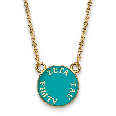 Black Bow Jewelry 14k Yellow Gold Plated Sterling Silver Zeta Tau Alpha Greek Life Necklace 18 Inch