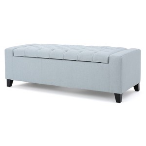 NicBex Modern 51" Storage Bench Wood Accent Stools with Button Tufted Top for Bedroom and Entryway - 1 of 4