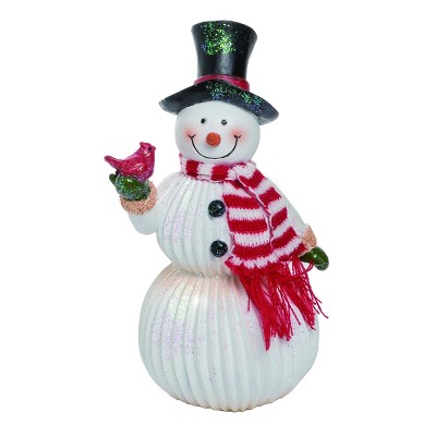 Transpac Resin 10 in. White Christmas Cheerful Snowman