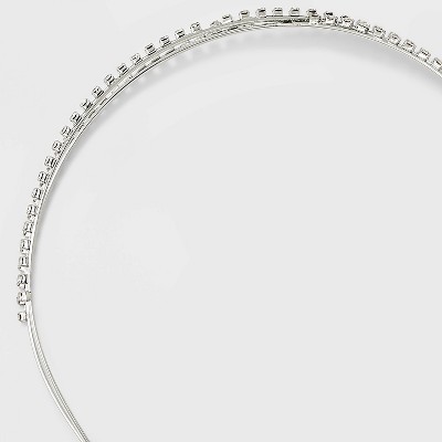 Rhinestone Wire Twist Headband - A New Day&#8482; Silver_1