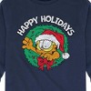 Boys' - Garfield - Happy Holidays Wreath Long Sleeve Graphic T-Shirt - 2 of 4