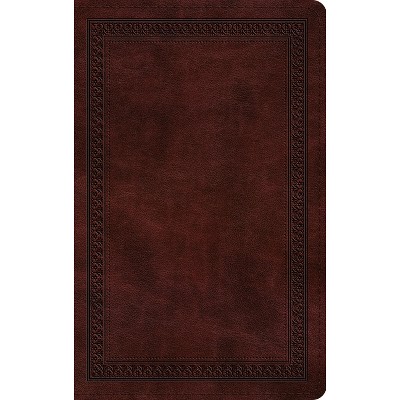 ESV Thinline Bible, Red Letter (Trutone, Mahogany, Border Design) - (Leather Bound)