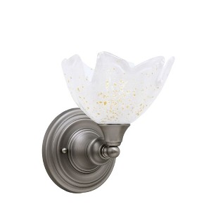 Toltec Lighting Any 1 - Light Sconce in  Brushed Nickel with 7" Gold Ice Shade - 1 of 1